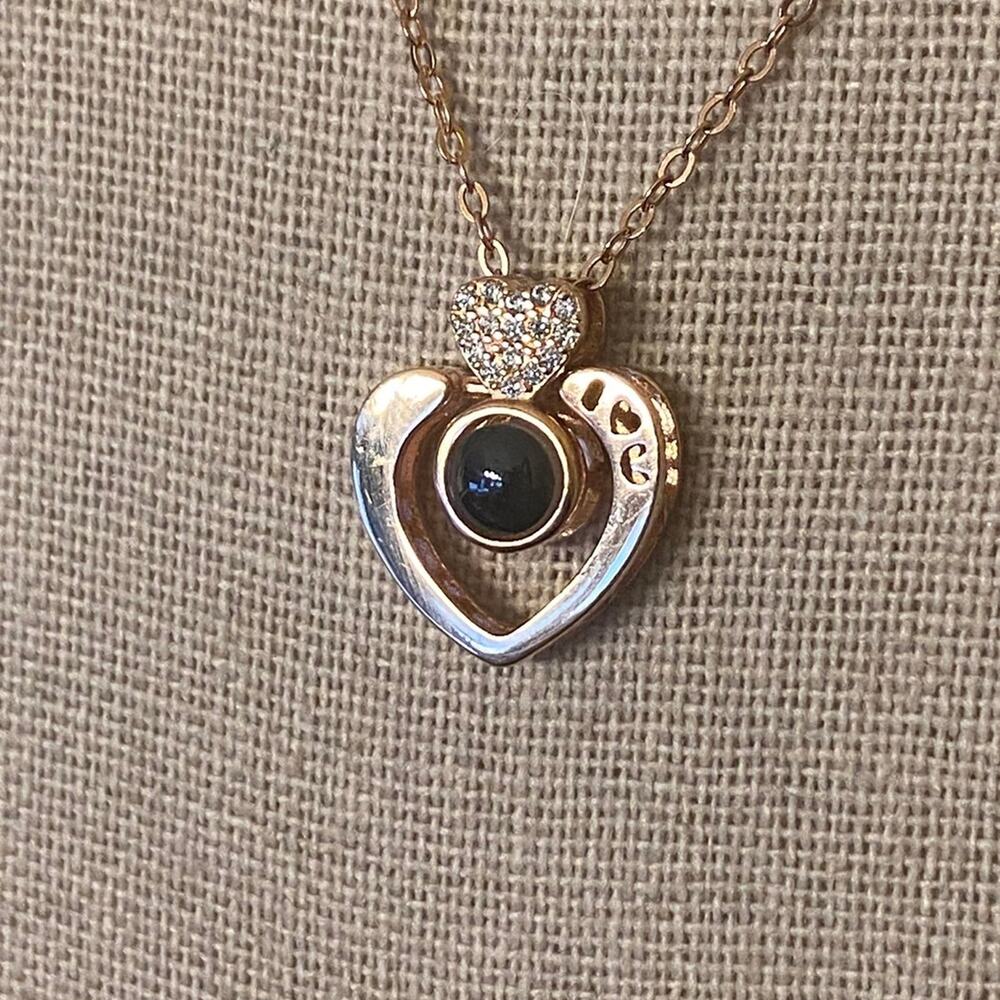 Sterling Love Languages Heart Necklace